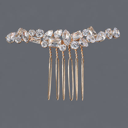 Vintage Floral Zircon Hair Comb Elegant Bridal Headpiece