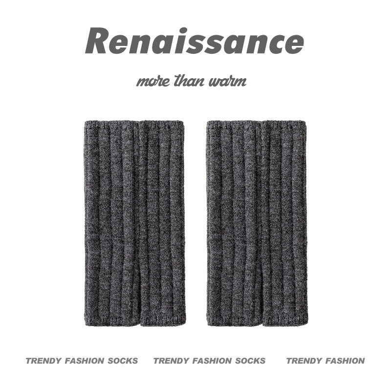 Calf Socks Solid Acrylic Breathable Casual