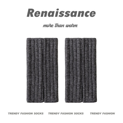 Calf Socks Solid Acrylic Breathable Casual