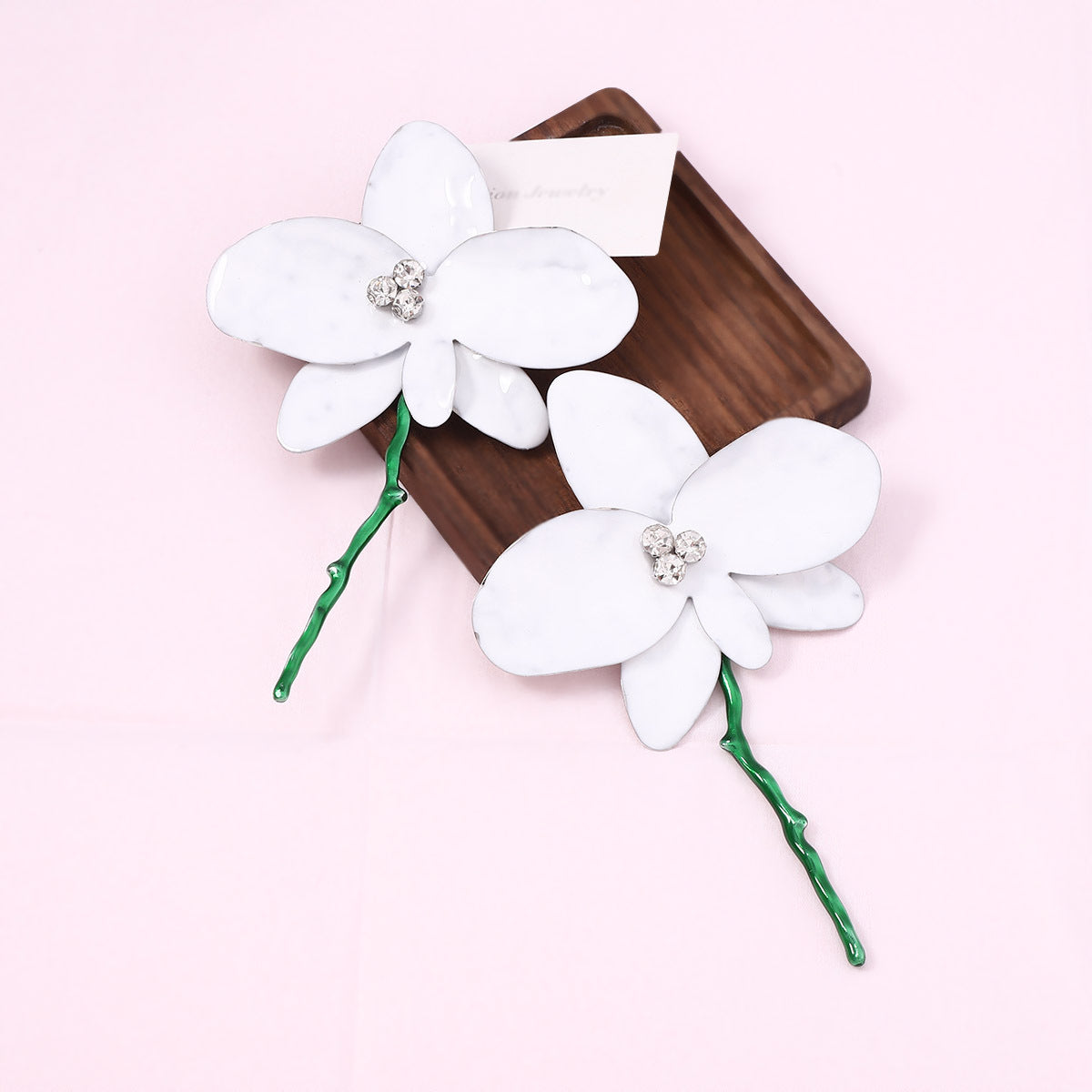 Statement Enamel Flower Dangle Earrings Resort Chic