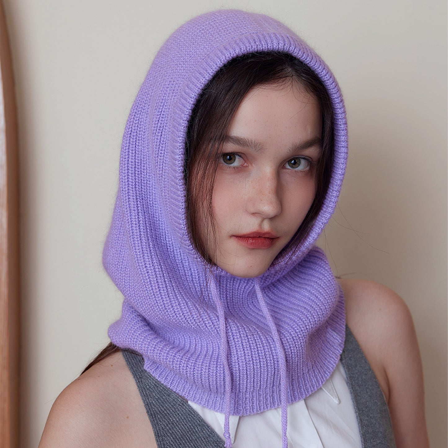 Unisex Knitted Balaclava Hat with Neck Warmer