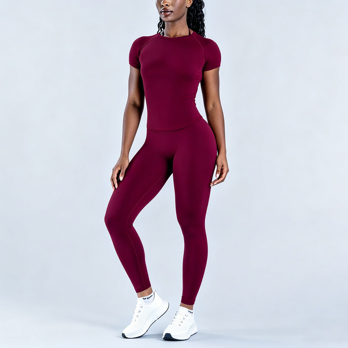 DFYNE Women's Long Sleeve Half-Zip Athletic Top Breathable Stretch Yoga Set