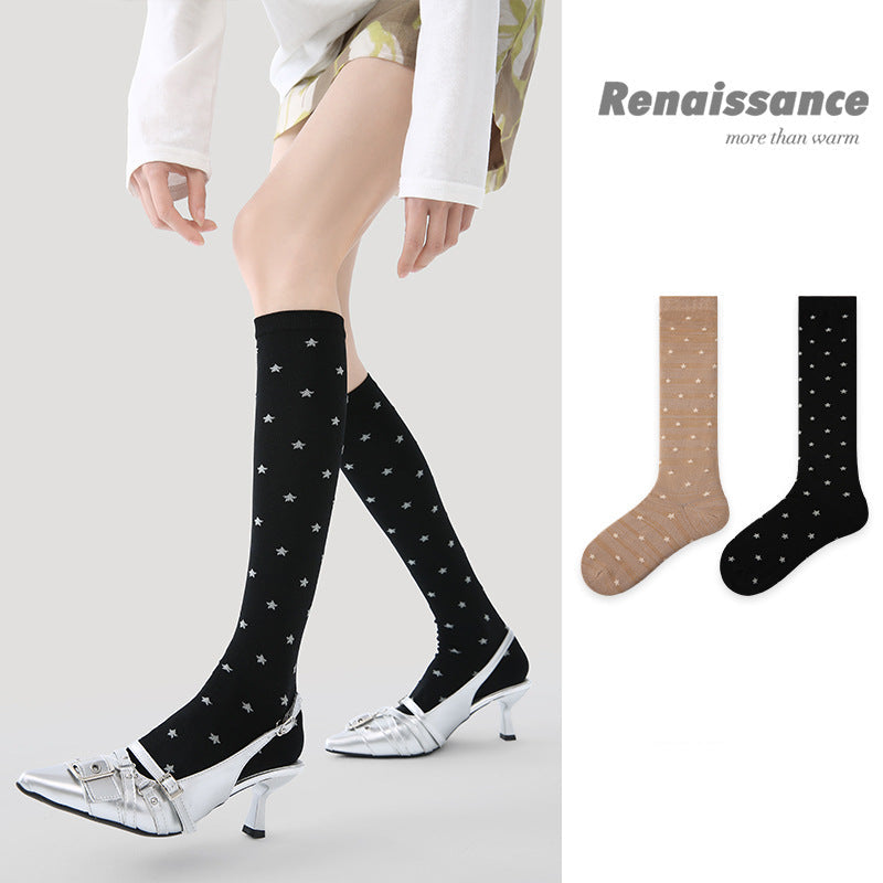 Socks Retro Color Block Moisture Wicking Nylon Mid Calf