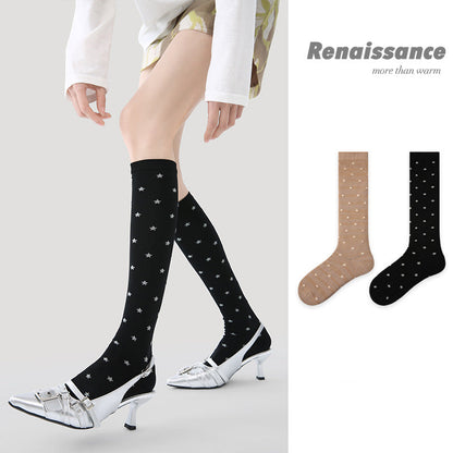 Socks Retro Color Block Moisture Wicking Nylon Mid Calf