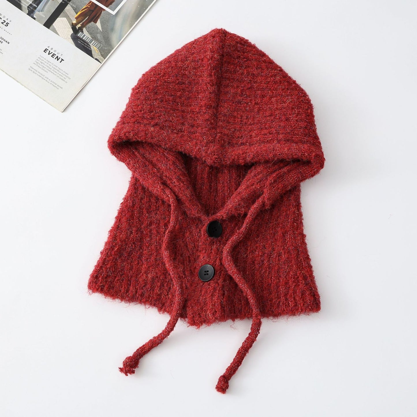 Trendy Knit Wool Blend Balaclava Hat with Neck Warmer