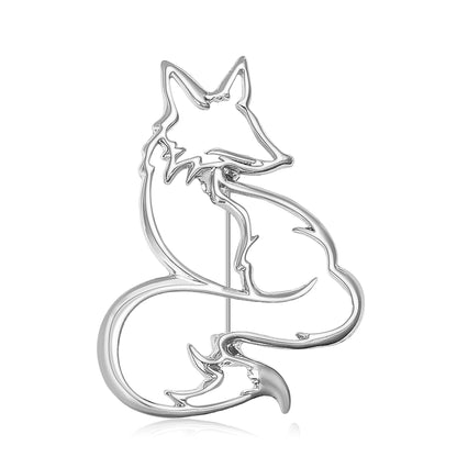 Stylish Fox Brooches Women's Alloy Simple Hollow Fashion Accessories