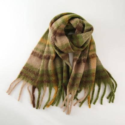 Soft Cashmere Feel Plaid Scarf for Women - Vintage Style