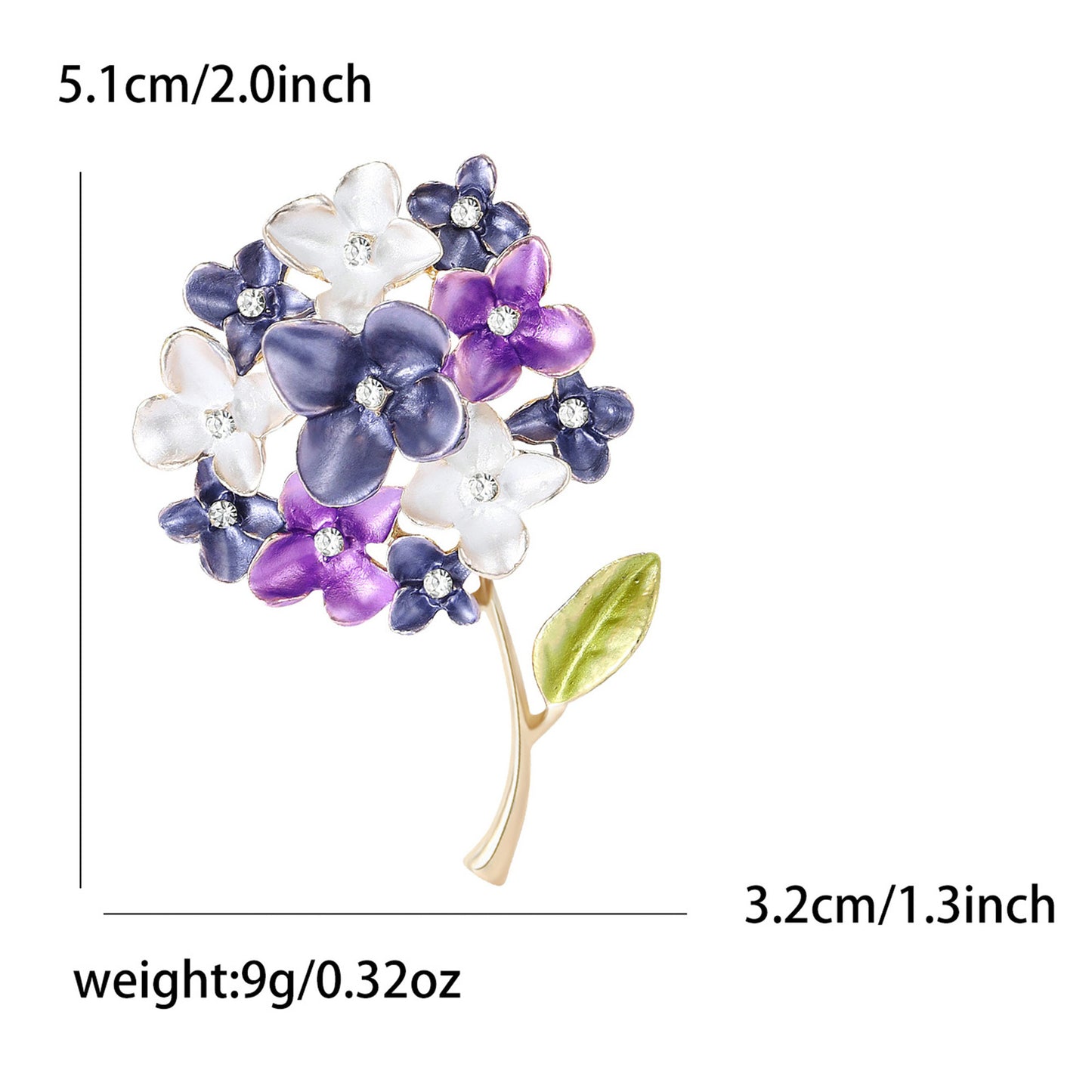 Floral Brooch with Rhinestone Accent - Elegant Women’s Brooch Pin