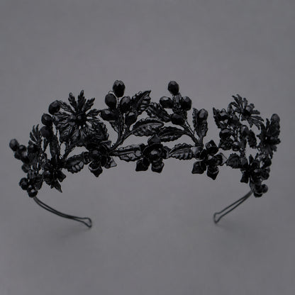 Dark Fantasy Alloy Crown with Rhinestones for Halloween Parties