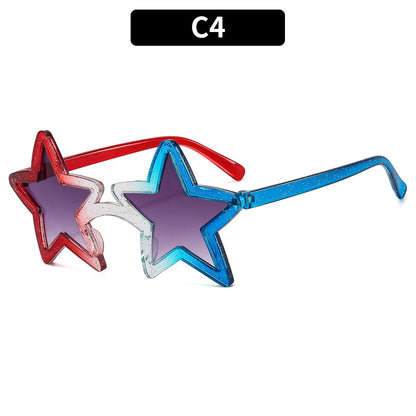 Trendy Colorful Star Shaped Sunglasses for Parties