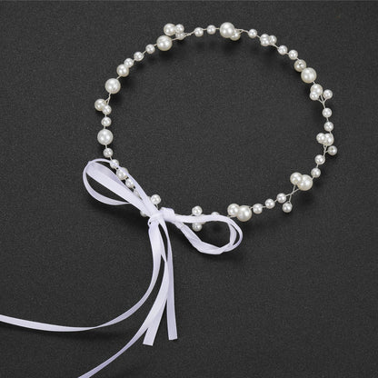 Trendy Pearl Minimalist Bridal Headband Hairpiece