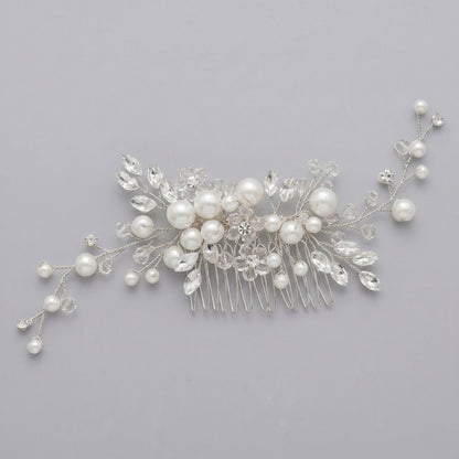 Exquisite Pearl and Crystal Flower Headpiece for Bridal Photoshoots