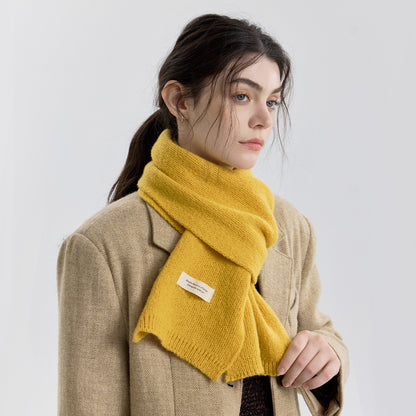 12-Color Solid Knit Scarf for Women and Men - Versatile Cozy Neck Warmer
