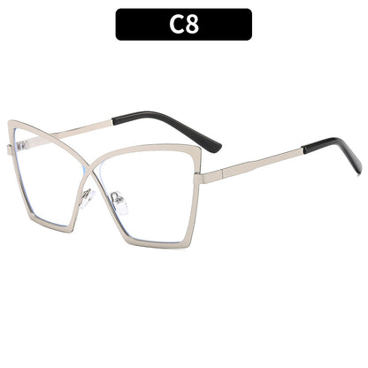 New Oversized Metal Blue Light Blocking Glasses Retro Hipster Style