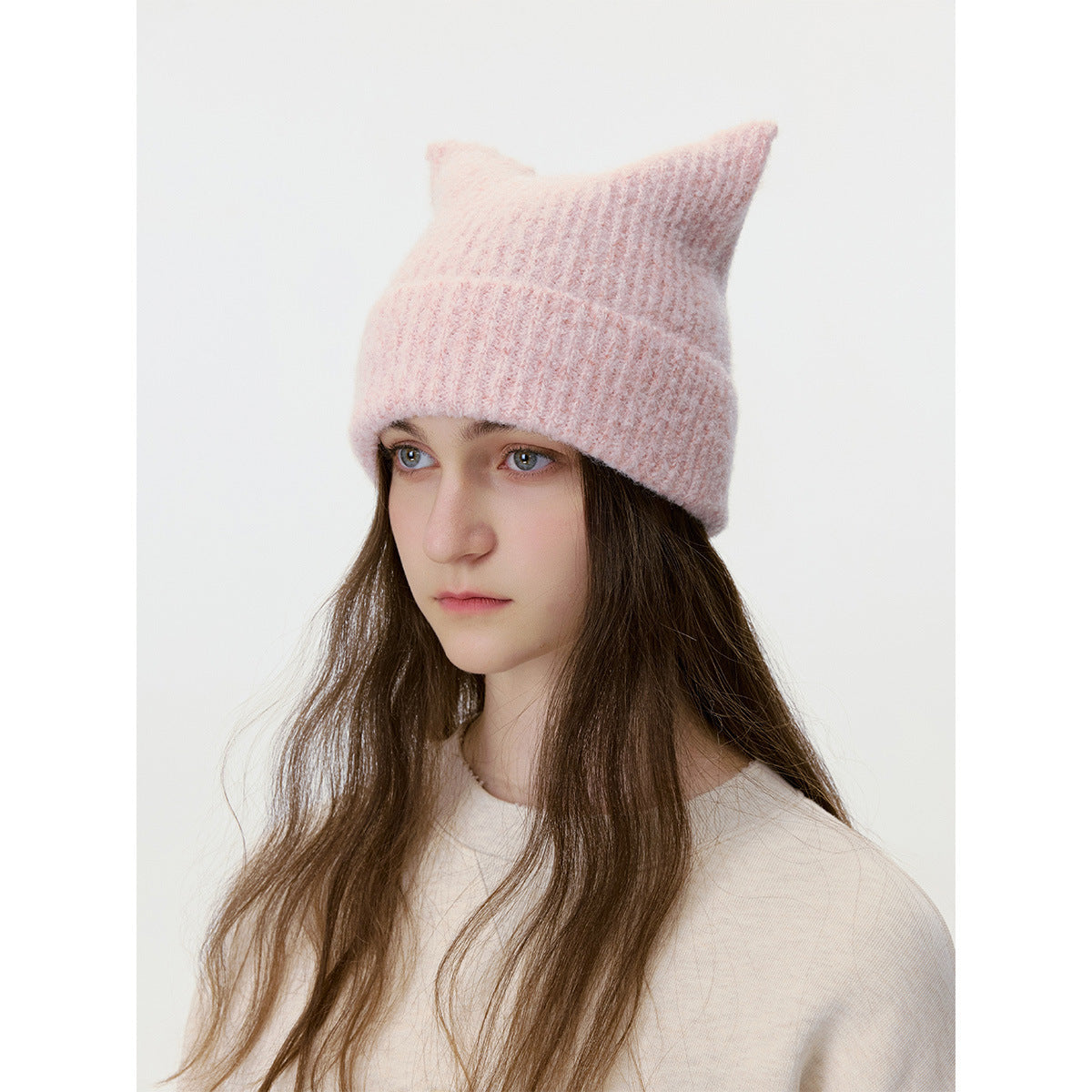 Handmade Wool Blend Knitted Beanie Unisex Casual Warm Hat