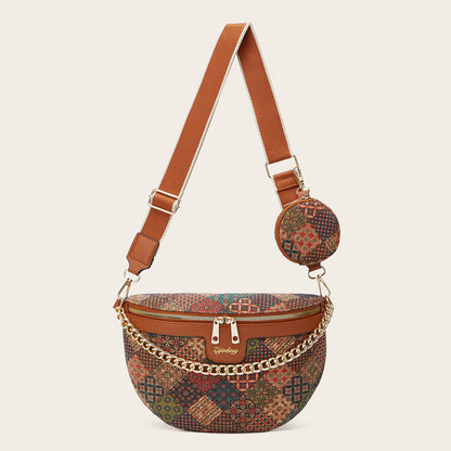 Trendy Floral Cork Crossbody Bag for Women