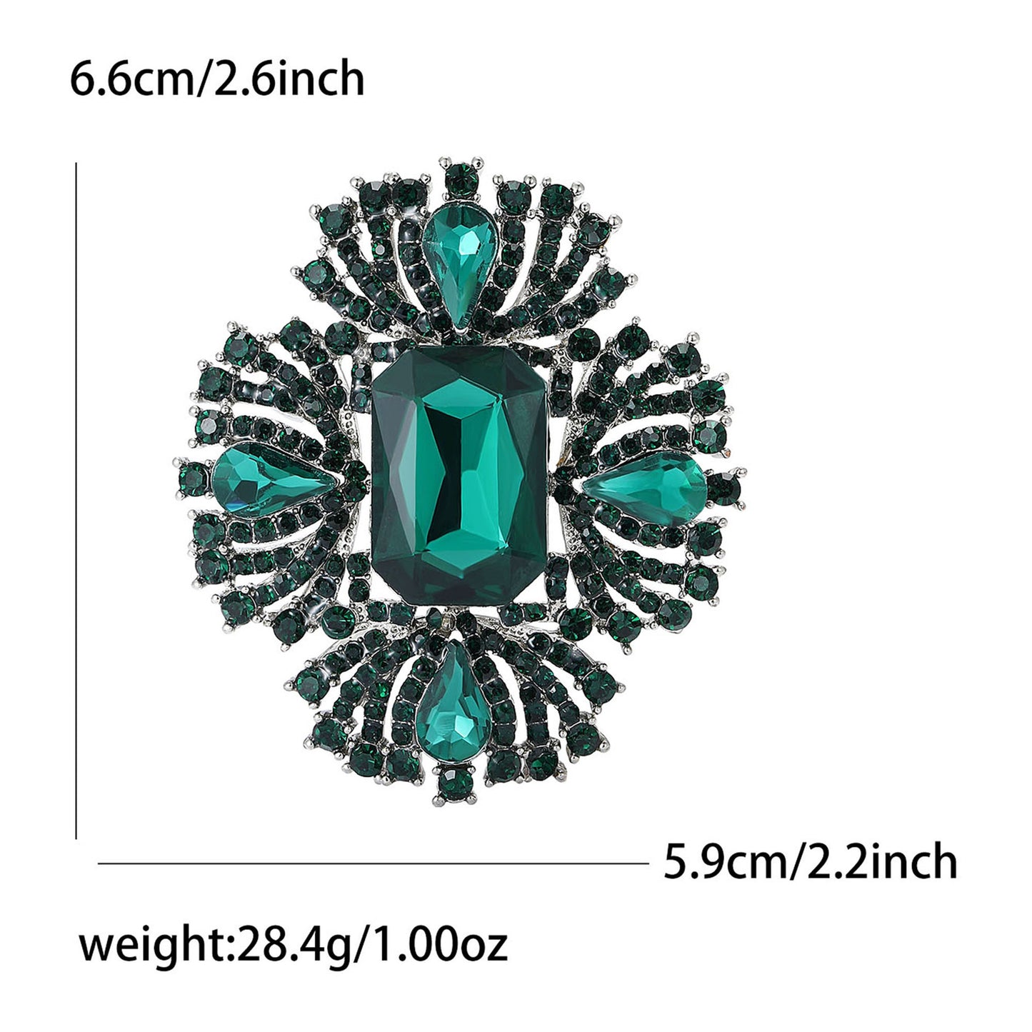 Luxury Alloy Crystal Brooch for Women Elegant Geometric Lapel Pin
