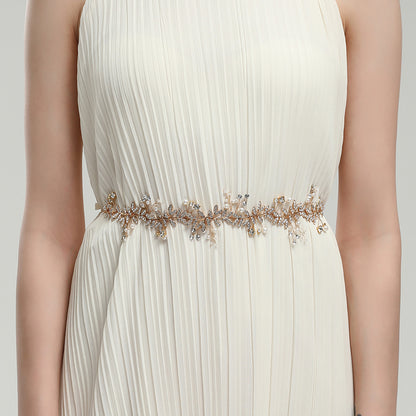 Alloy Pearl Rhinestone Handmade Wedding Belt Hair Accessory