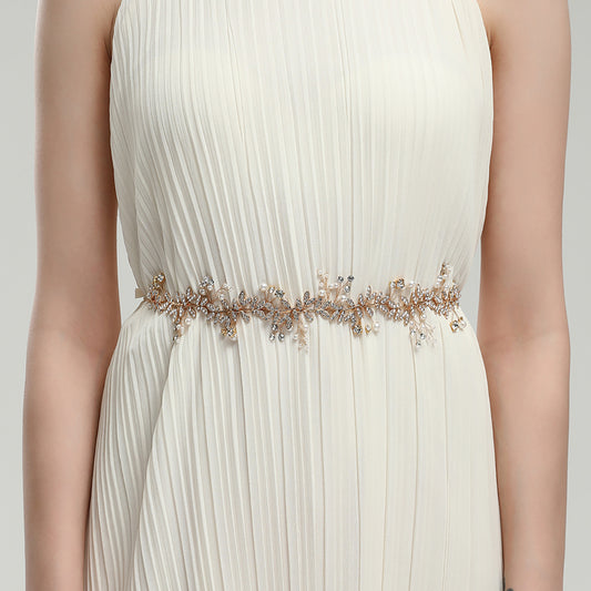 Alloy Pearl Rhinestone Handmade Wedding Belt Hair Accessory