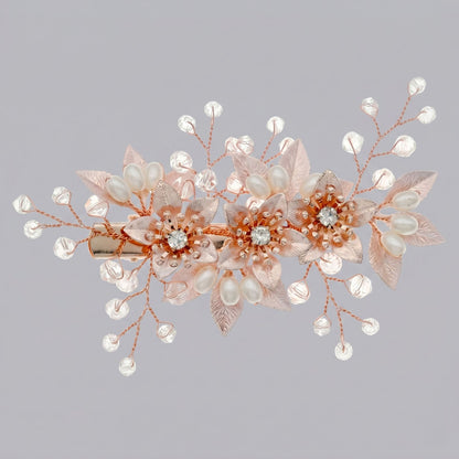 Exquisite Pearl and Crystal Flower Headpiece for Bridal Photoshoots