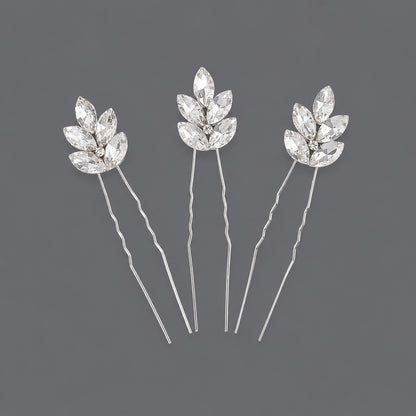 Handcrafted Pearl Hairpins With Rhinestones For Weddings