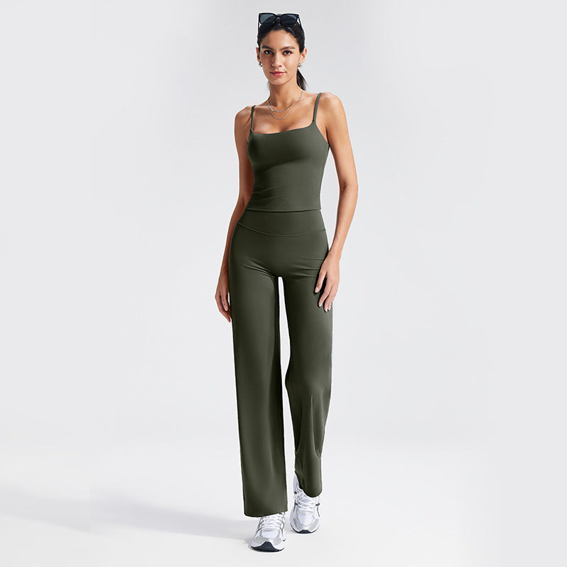 Women's Slim Fit Yoga Tank Top Set with Built-in Bra