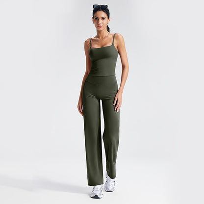 Women's Slim Fit Yoga Tank Top Set with Built-in Bra