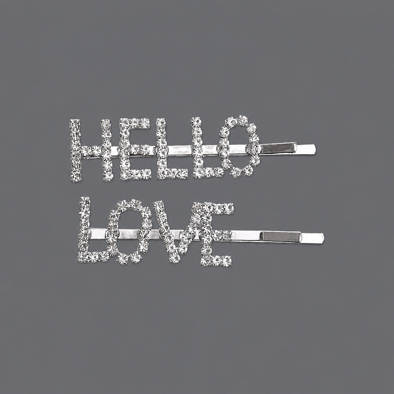 Trendy Lettered Hair Clips Set - Elegant Minimalist Design