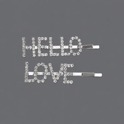 Trendy Lettered Hair Clips Set - Elegant Minimalist Design