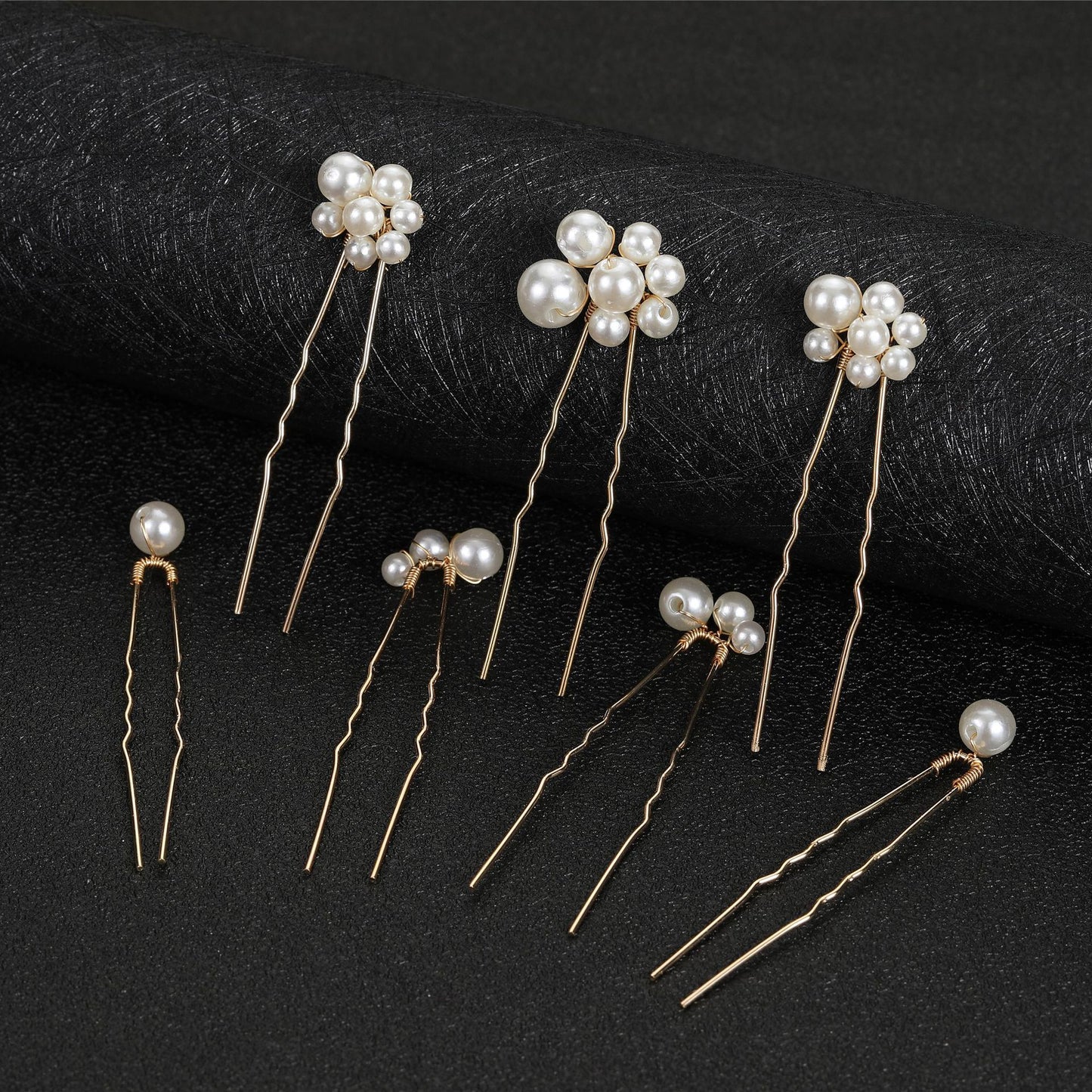 Set of 7 Pearl U Shaped Hair Pins Bride Wedding Hair Accessories