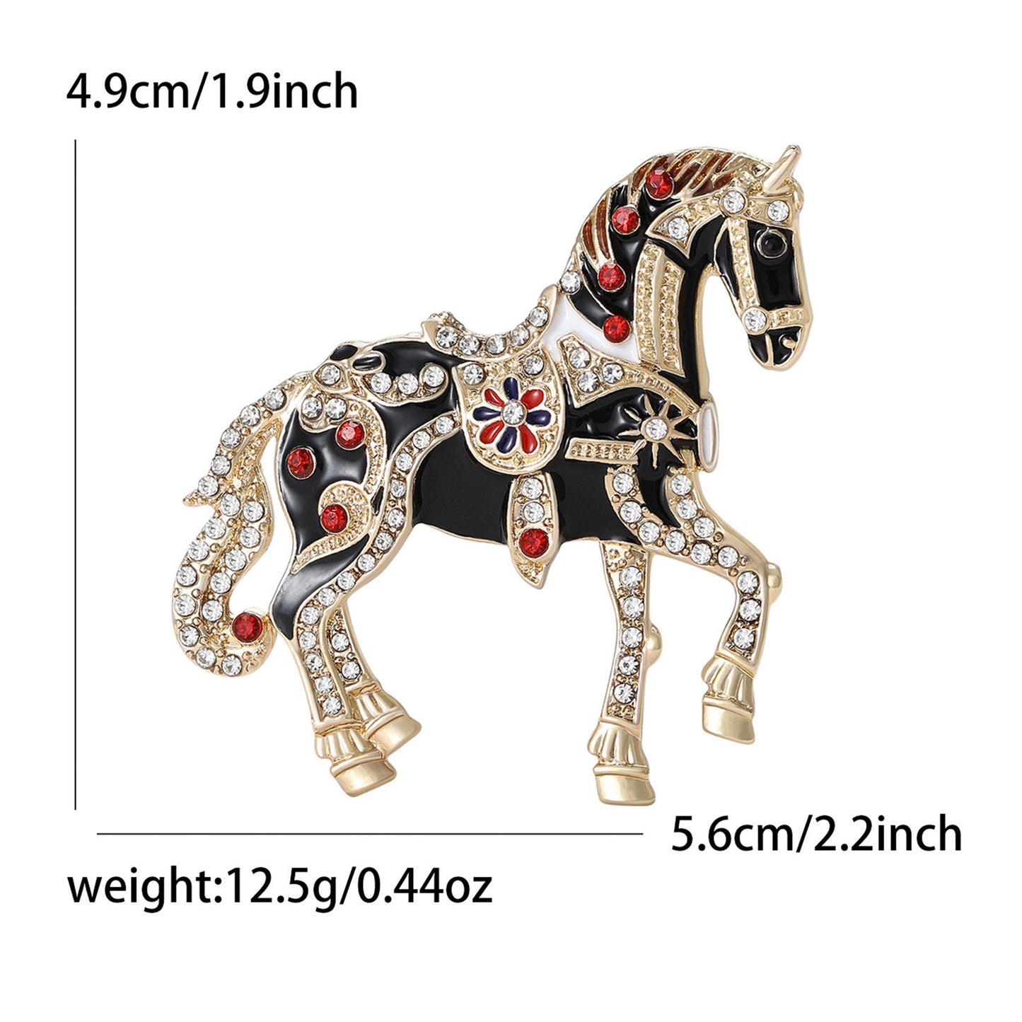 Luxury Enamel Animal Brooch with Rhinestones for Men and Women