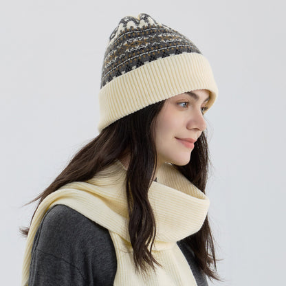 Knitted Fair Isle Earflap Beanie for Men and Women