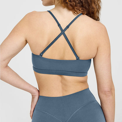 Women's Sports Bra Cross Back Athletic Top for Running and Yoga