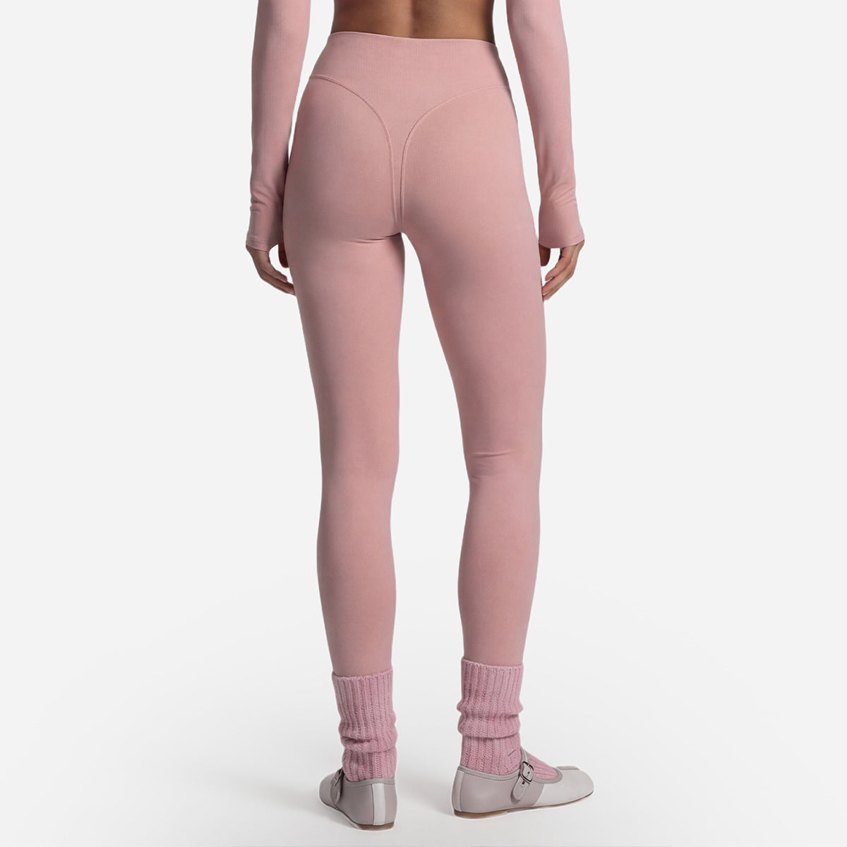 Long Sleeve Cross-Back Workout Skirt Set Women Ballet Style Yoga Outfit