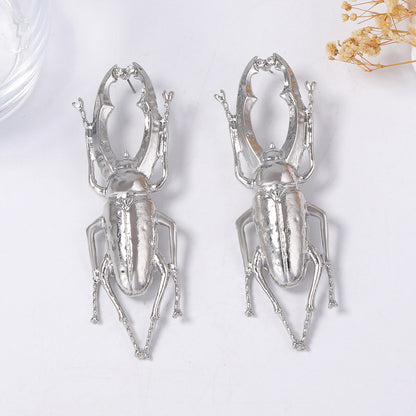 Alloy Beetle Stud Earrings Vintage Minimal Chic
