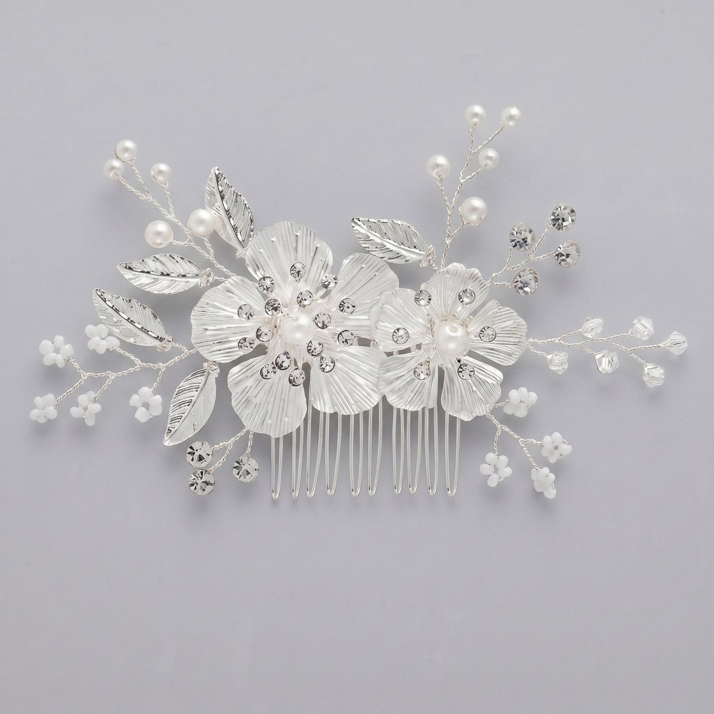Exquisite Pearl and Crystal Flower Headpiece for Bridal Photoshoots