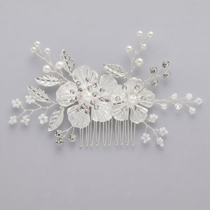 Exquisite Pearl and Crystal Flower Headpiece for Bridal Photoshoots