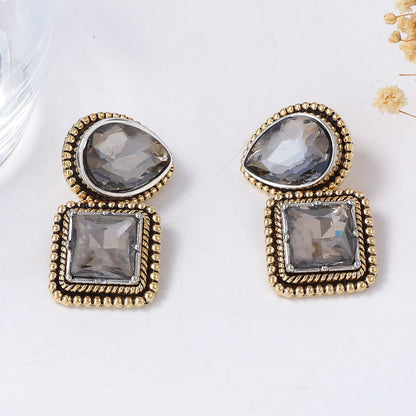Pendant Earrings Geometric Rhinestone Elegant Everyday