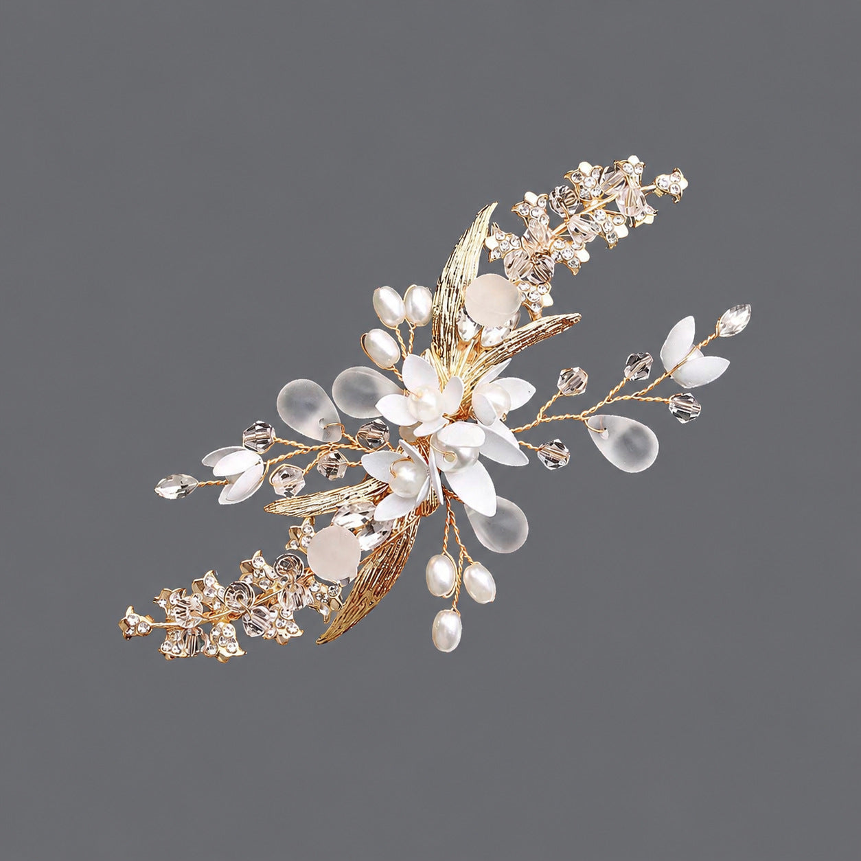 Elegant Floral Hair Clips with Pearl and Rhinestone Accents