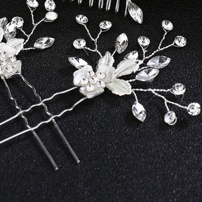 Trendy Pearl Embellished Alloy Hair Comb Bridal Hairpiece