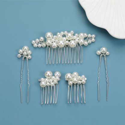 Baroque Vintage Pearl Hair Comb Set for Brides