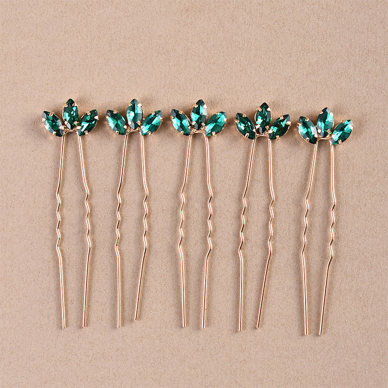 Metallic U Shaped Hair Pin Set of 3 Bridal Hair Accessories