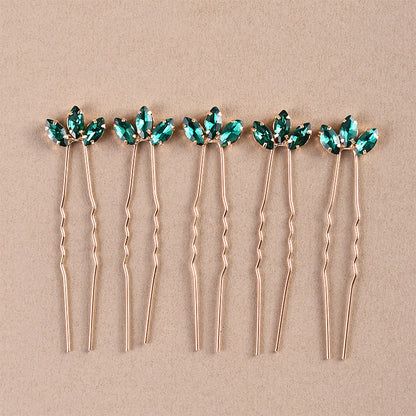 Metallic U Shaped Hair Pin Set of 3 Bridal Hair Accessories