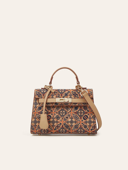Trendy Ethnic Print Cork Crossbody Bag Stylish Vintage Handbag