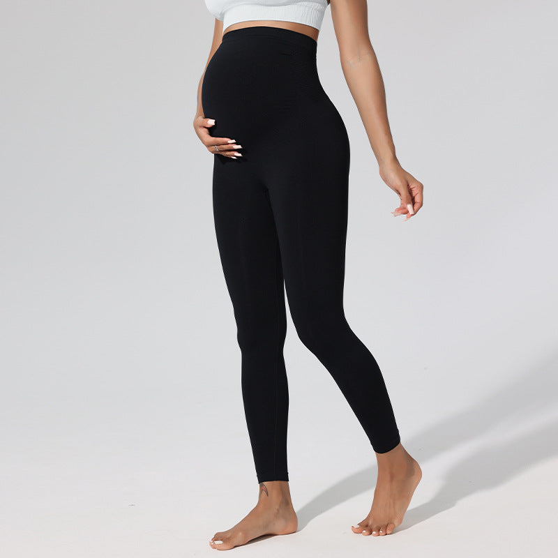High-Waisted Maternity Yoga Pants with Supportive Design