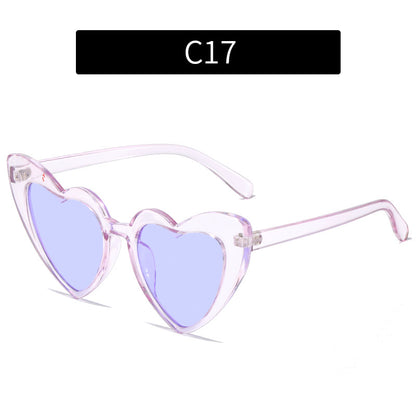 Trendy Heart-Shaped Sunglasses Colorful UV400 Beach Accessories