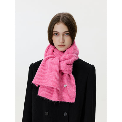 Chic Star Design Knitted Wool Blend Scarf for Women