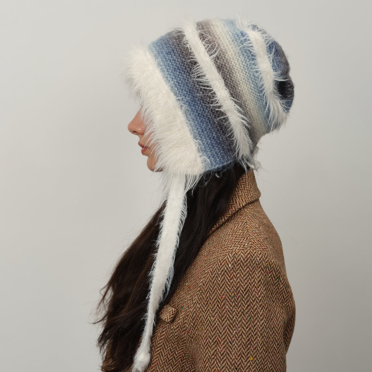 Cute Gradient Knit Beanie Hat with Ear Protection