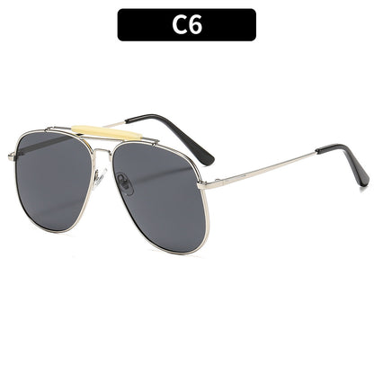 Trendy Metal Frame Cat-Eye Sunglasses Unisex UV400 Protection