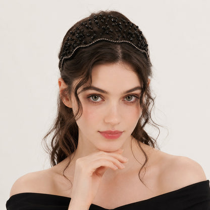 Vintage Handmade Beaded Headband for Women - Elegant Bridal Accessory